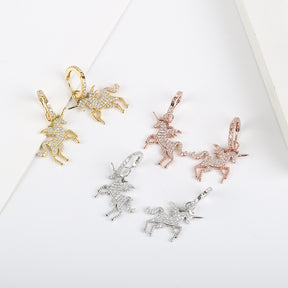 Sterling Silver Unicorn Earrings - Ericjewelry - ericjewelry - Silver Earrings - Earring, Rose Gold, Silver, Unicorns, White Gold, Yellow Gold - Ericjewelry -