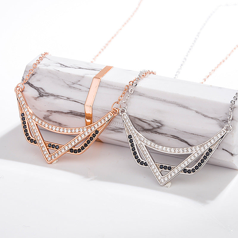 Triangle Sterling Silver Necklace - Ericjewelry - ericjewelry - Silver Necklace - Geometric shapes, Necklace, Rose Gold, Silver, Triangle, White Gold - Ericjewelry -