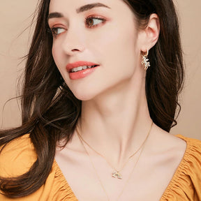 Sterling Silver Unicorn Earrings - Ericjewelry - ericjewelry - Silver Earrings - Earring, Rose Gold, Silver, Unicorns, White Gold, Yellow Gold - Ericjewelry -