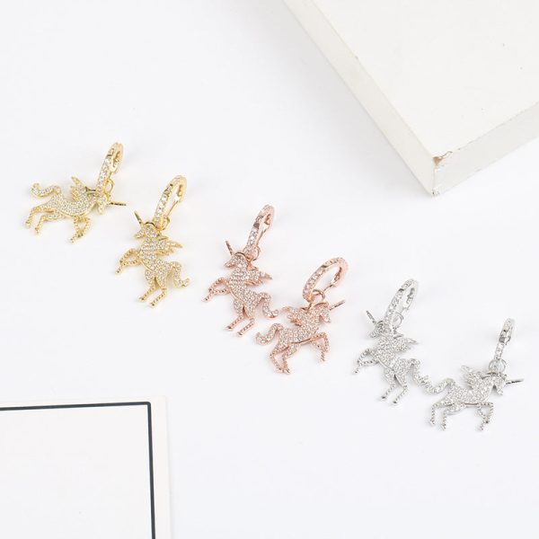 Sterling Silver Unicorn Earrings - Ericjewelry - ericjewelry - Silver Earrings - Earring, Rose Gold, Silver, Unicorns, White Gold, Yellow Gold - Ericjewelry -