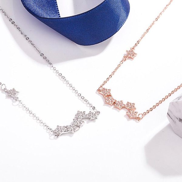 Five Star Sterling Silver Pendant Necklace - Ericjewelry - ericjewelry - Silver Necklace - Necklace, Silver - Ericjewelry -