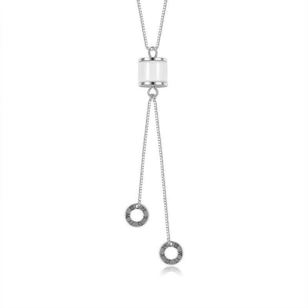 Ceramic Sterling Silver Necklace - Ericjewelry - ericjewelry - Silver Necklace - Ceramic, Necklace, Rose Gold, Silver, White Gold, Yellow Gold - Ericjewelry -