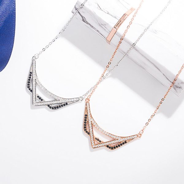 Triangle Sterling Silver Necklace - Ericjewelry - ericjewelry - Silver Necklace - Geometric shapes, Necklace, Rose Gold, Silver, Triangle, White Gold - Ericjewelry -