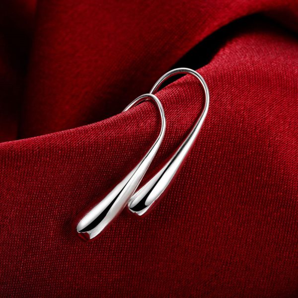Water Drop Minimalist Earrings in Sterling Silver - Ericjewelry - ericjewelry - Silver Earrings - Earring, Silver, Water Drop - Ericjewelry -
