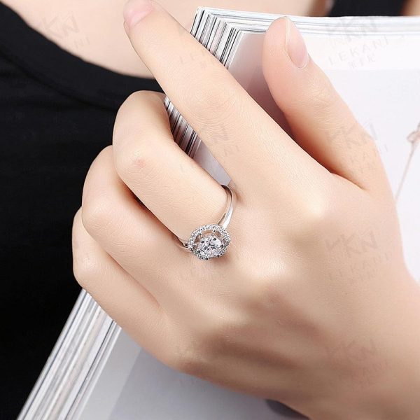 Floral Sterling Silver Diamond Ring - Ericjewelry - ericjewelry - Silver Rings - Flowers, RINGS, Round shape, Silver, Size, White, Zircon - Ericjewelry -