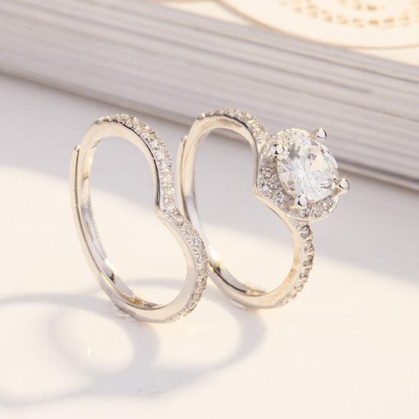 Heart Shaped Stackable Zirconia Sterling Silver Ring - Ericjewelry - ericjewelry - Silver Rings - Resizable, RINGS, Round shape, Silver, Zirconia - Ericjewelry -