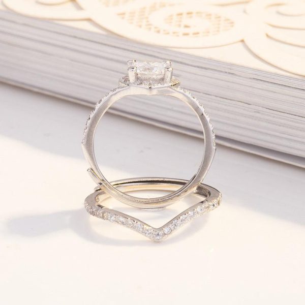 Heart Shaped Stackable Zirconia Sterling Silver Ring - Ericjewelry - ericjewelry - Silver Rings - Resizable, RINGS, Round shape, Silver, Zirconia - Ericjewelry -