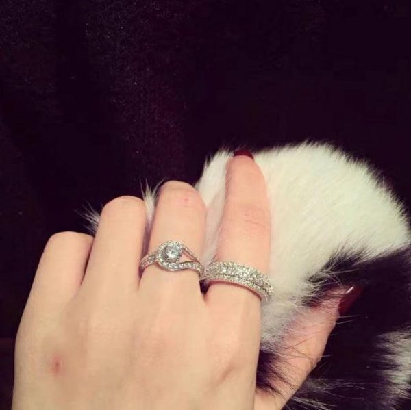 Button Moissanite Diamond Ring - Ericjewelry - ericjewelry - Silver Rings - Button, Moissanite Diamond, RINGS, Round shape, Silver, Size - Ericjewelry -