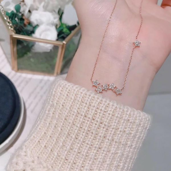 Five Star Sterling Silver Pendant Necklace - Ericjewelry - ericjewelry - Silver Necklace - Necklace, Silver - Ericjewelry -